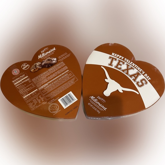 VTG RARE TEXAS LONGHORN HEART PANGBURNS CHOCOLATE BOX 9” ORANGE COLLECTIBLE LOVE - Picture 7 of 9